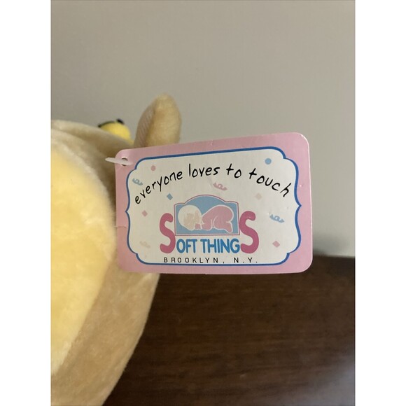 Vintage Soft Things Brooklyn Honey Bear Plush Bees Pot Tags Carnival 15" - Picture 9 of 13